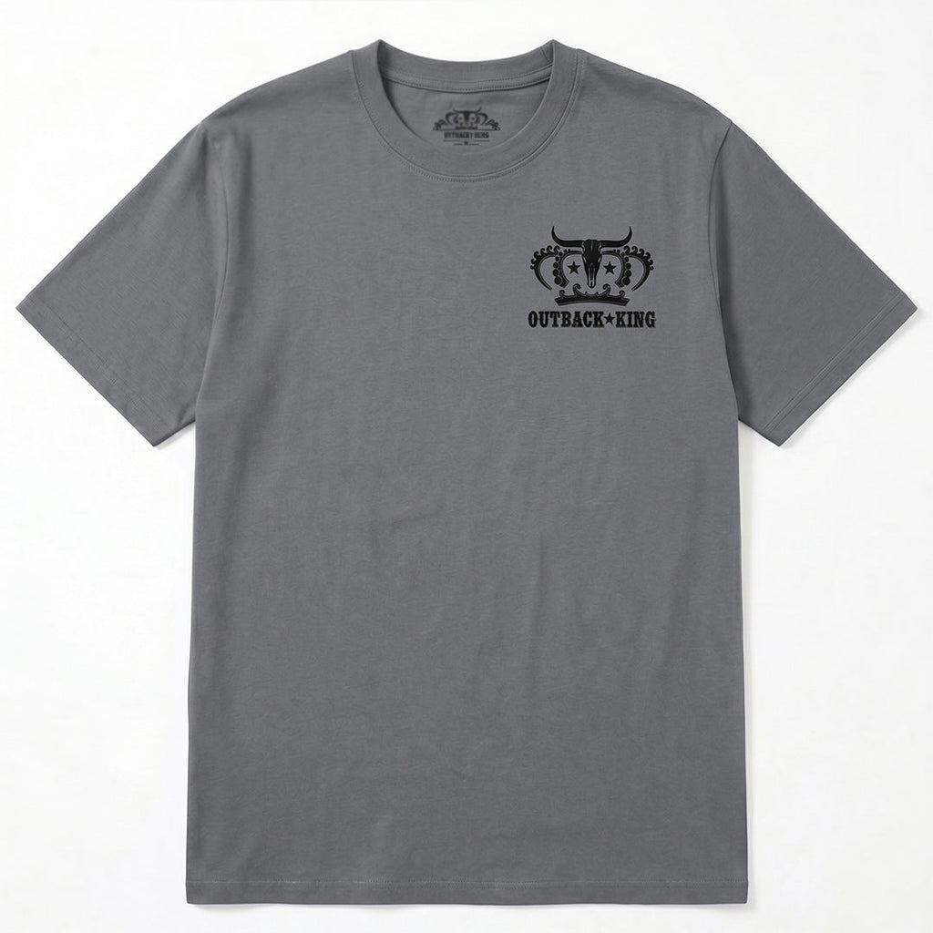 Outback King | Logo Cowboy Fit T-Shirt | Storm Grey