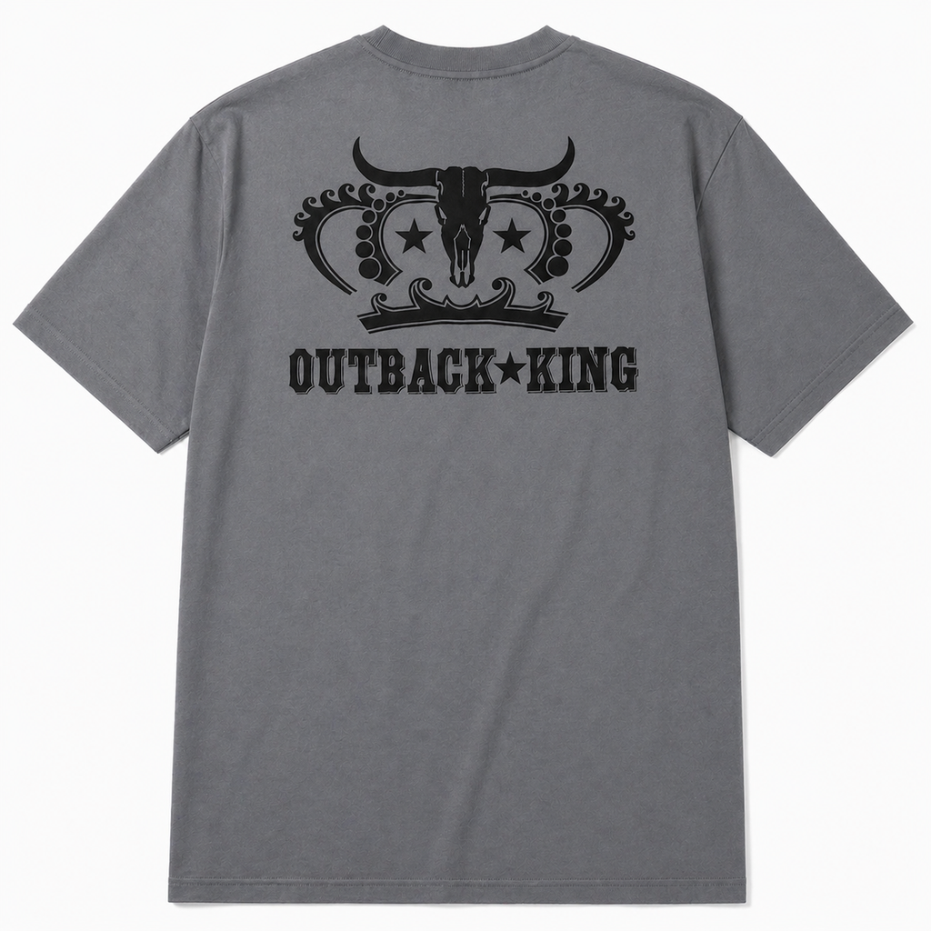 Outback King | Logo Cowboy Fit T-Shirt | Storm Grey