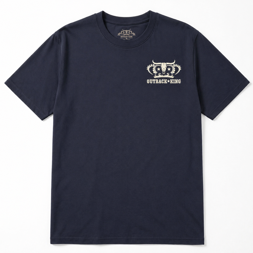 Outback King | Logo Cowboy Fit T-Shirt | Midnight Blue