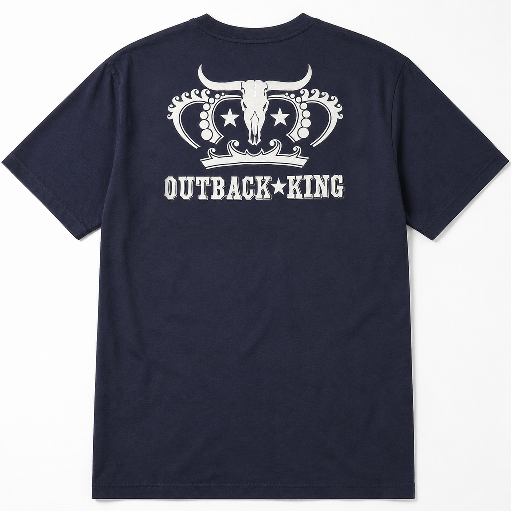 Outback King | Logo Cowboy Fit T-Shirt | Midnight Blue