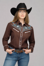 Outback King | Women's  Prairie Embroidery Cowgirl Shirt | Copper Canyon