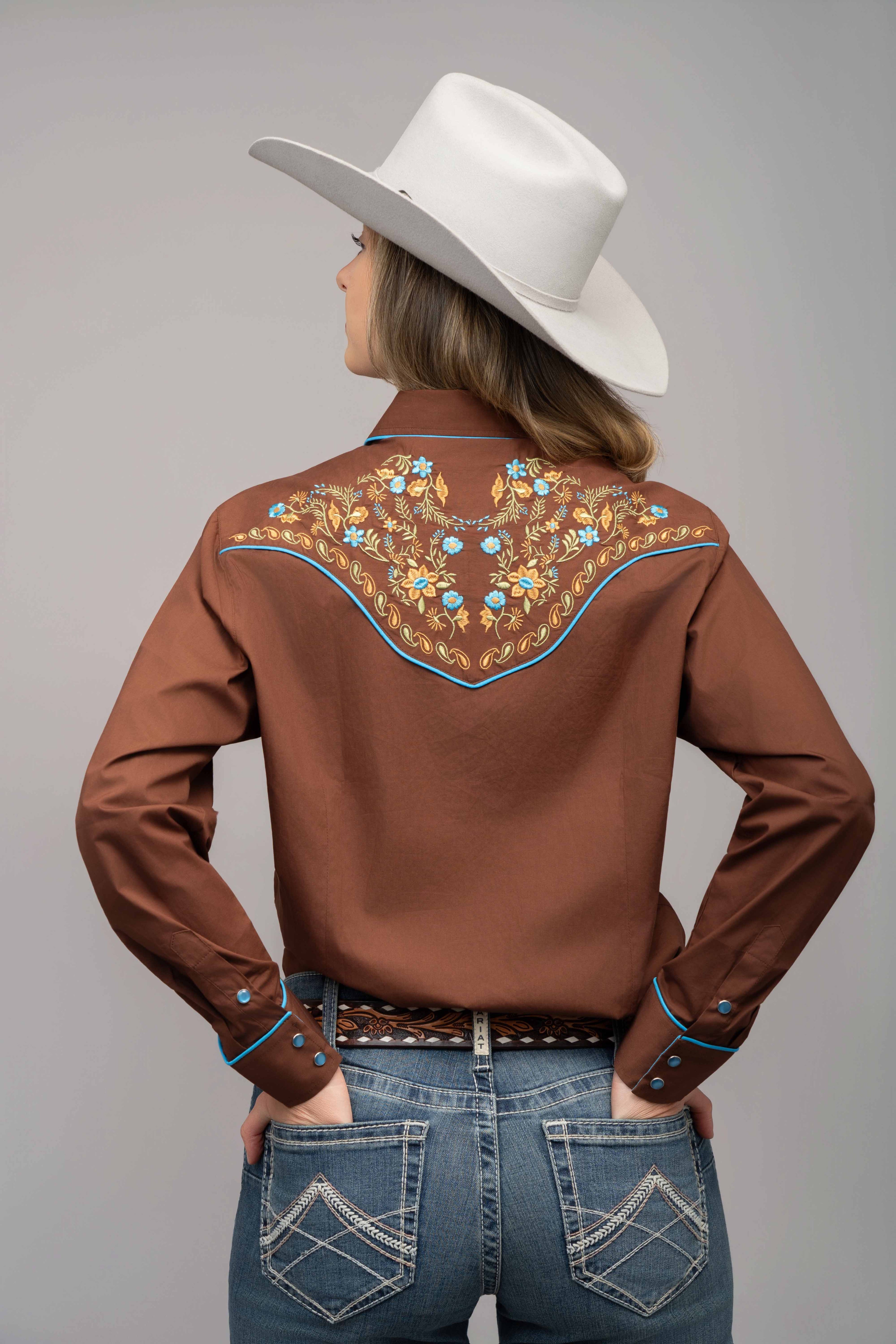 Outback King | Women's Prairie Embroidery Cowgirl Shirt | Copper Canyon Floral