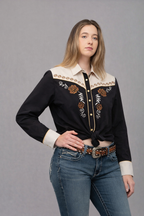 Outback King | Women's Rose Embroidery Cowgirl Shirt | Desert Luck