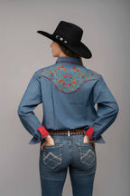 Outback King | Women's Prairie Embroidery Cowgirl Shirt | Frontier Denim