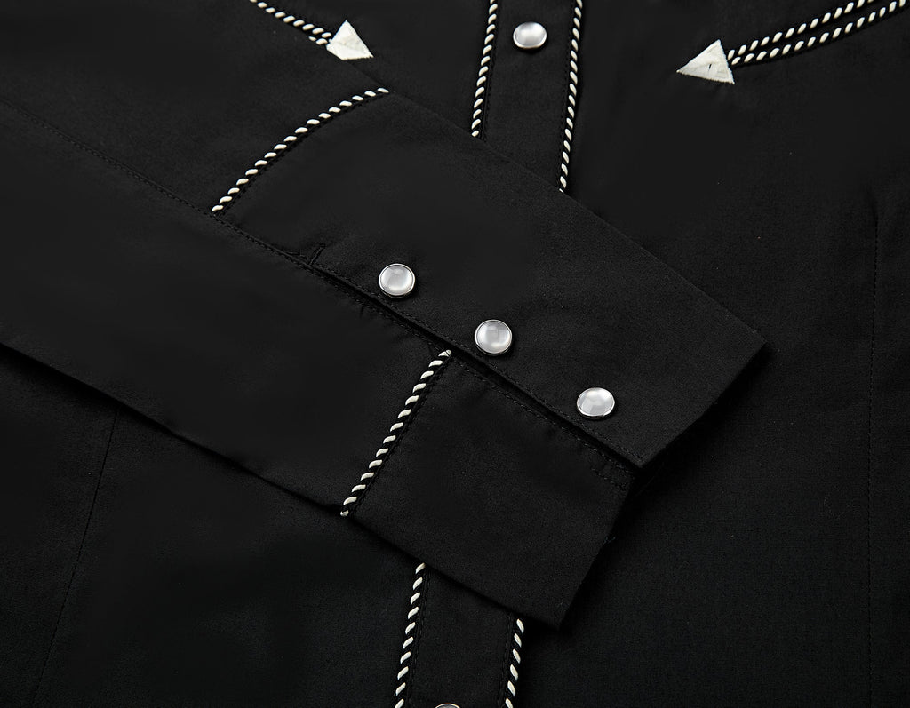 Outback King | Women's Prairie Embroidery Cowgirl Shirt | Midnight Black
