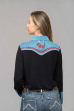 Outback King | Women's Prairie Embroidery Cowgirl Shirt | Midnight Rose