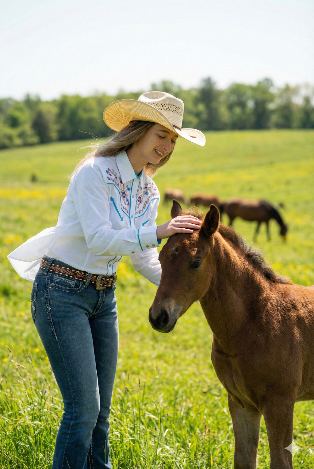 Outback King | Women's Prairie Embroidery Cowgirl Shirt | Wildflower Ivory