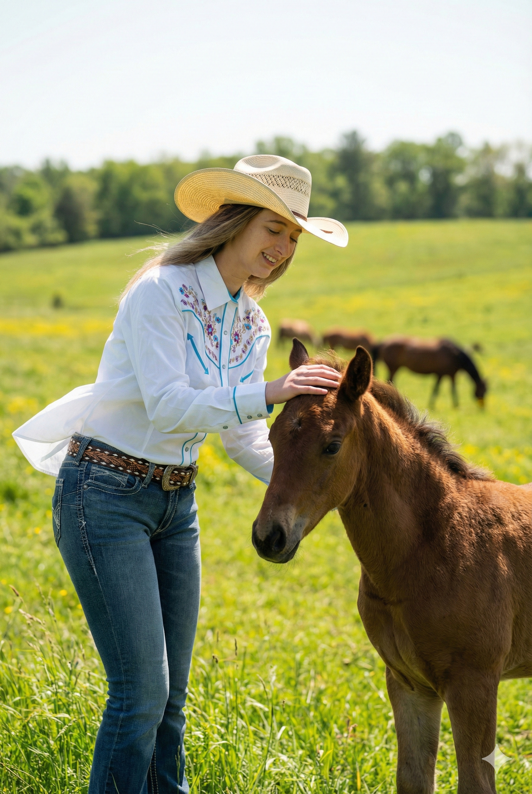 Outback King | Women's Prairie Embroidery Cowgirl Shirt | Wildflower Ivory