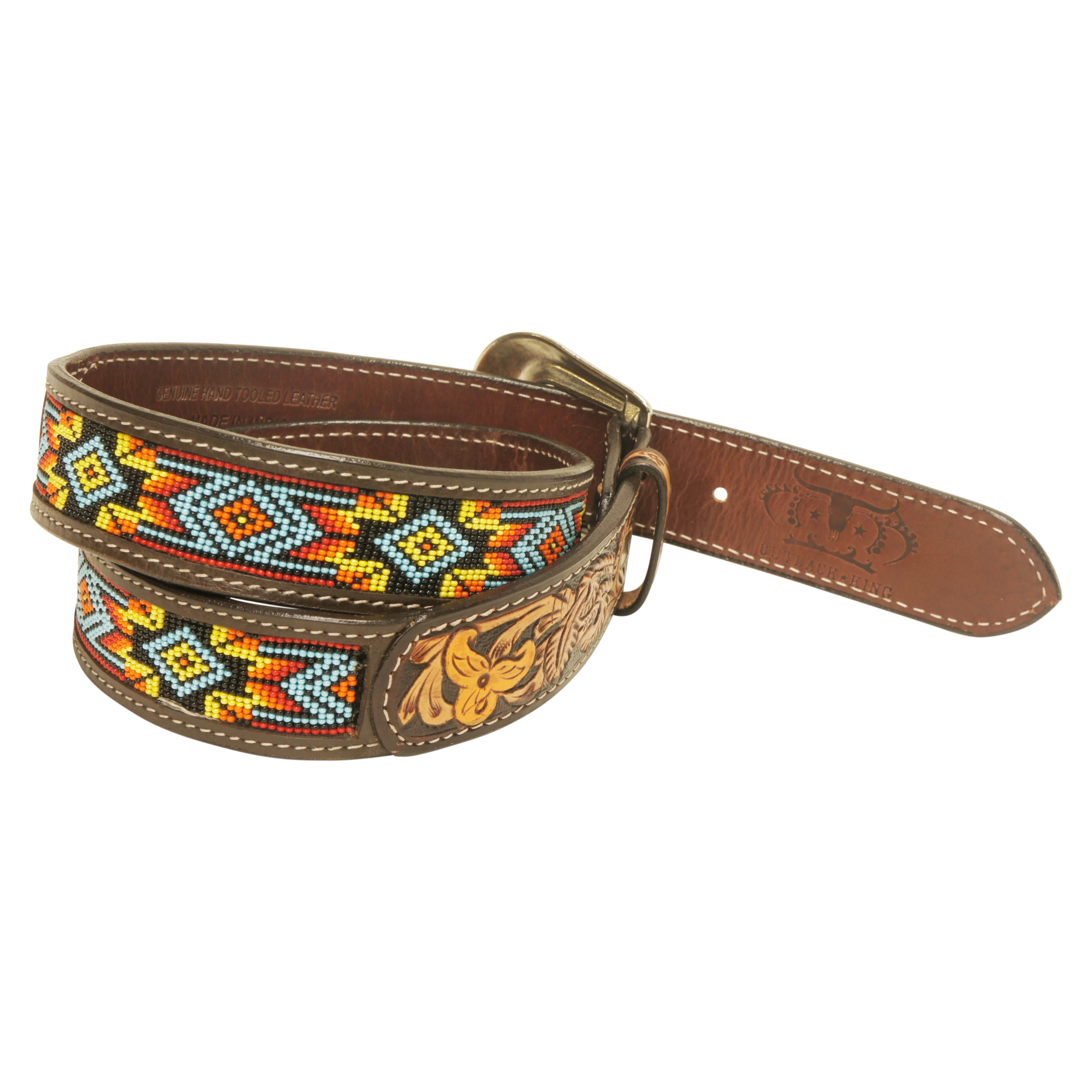 Outback King | Beaded Western Belt | Multi-Colour