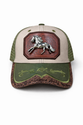 Outback King | Western Running Horse Buckle Cap | Sand & Olive Embroidery