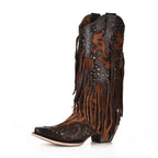 Corral | Overlay & Studs & Fringes | Snip Toe | Honey Goat