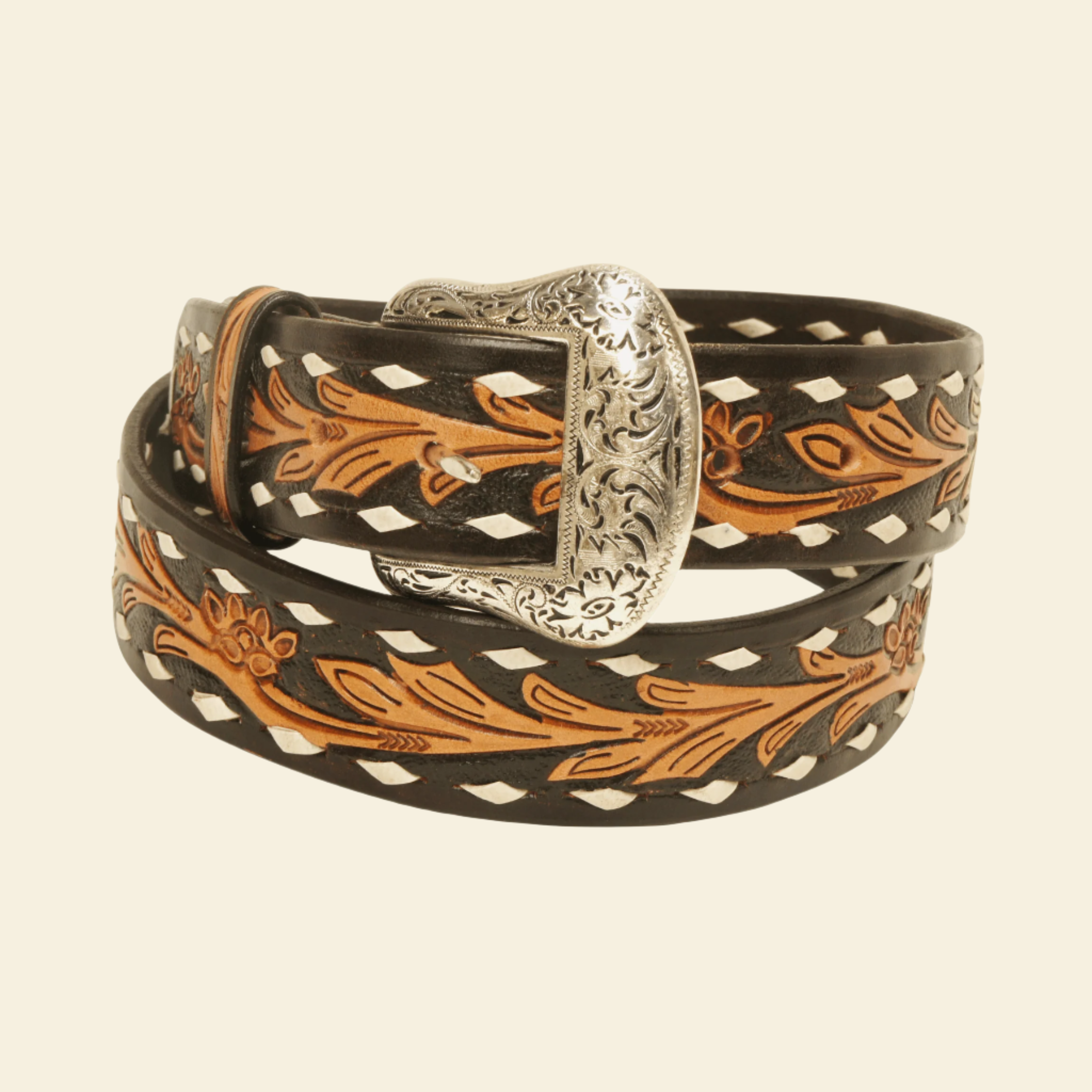 Outback King | Premium Western Belt | Buck Stitched Retro