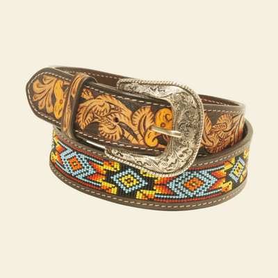Outback King | Beaded Western Belt | Multi-Colour