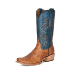 Corral Men's | Embroidery Horseman Toe | Narrow Square Toe | Sand/Navy Blue