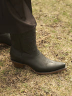 Corral | Embroidery Ankle Boot | Snip Toe | Black